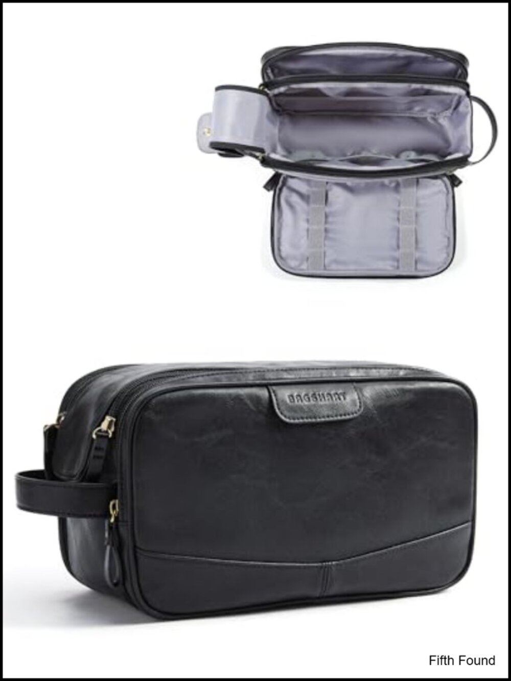PU Leather Large Toiletry Bag Water Resistant Dopp Kit